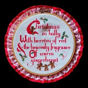 Christmas cross stich in hoop